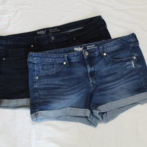 Mossimo  2- LOT blue jean shorts